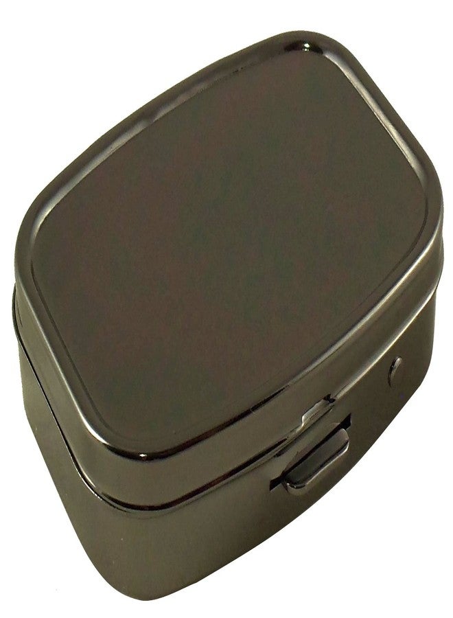 Houder Classy Gray Metal Pill Box Decorative Pill Case with Gift Box - Carry Your Meds in Style (Rectangular) - Image 2